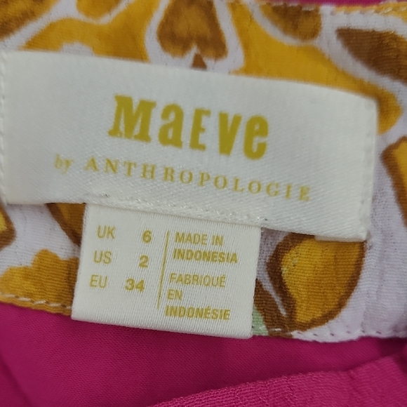 Anthropologie Maeve Pink Faux Wrap Asymetrical Dress Size 2 - Picture 9 of 12